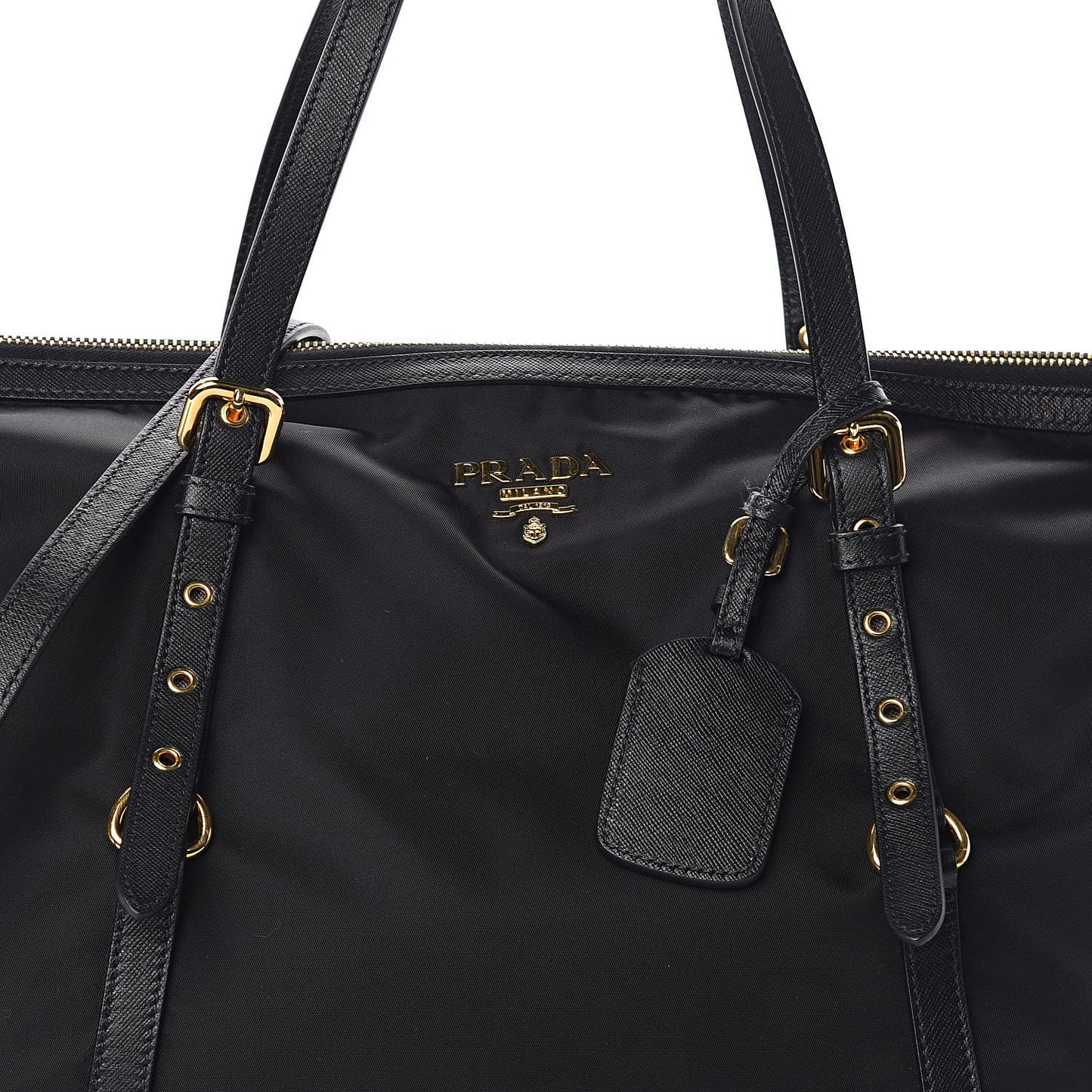 Tessuto Nylon Saffiano Tote Black