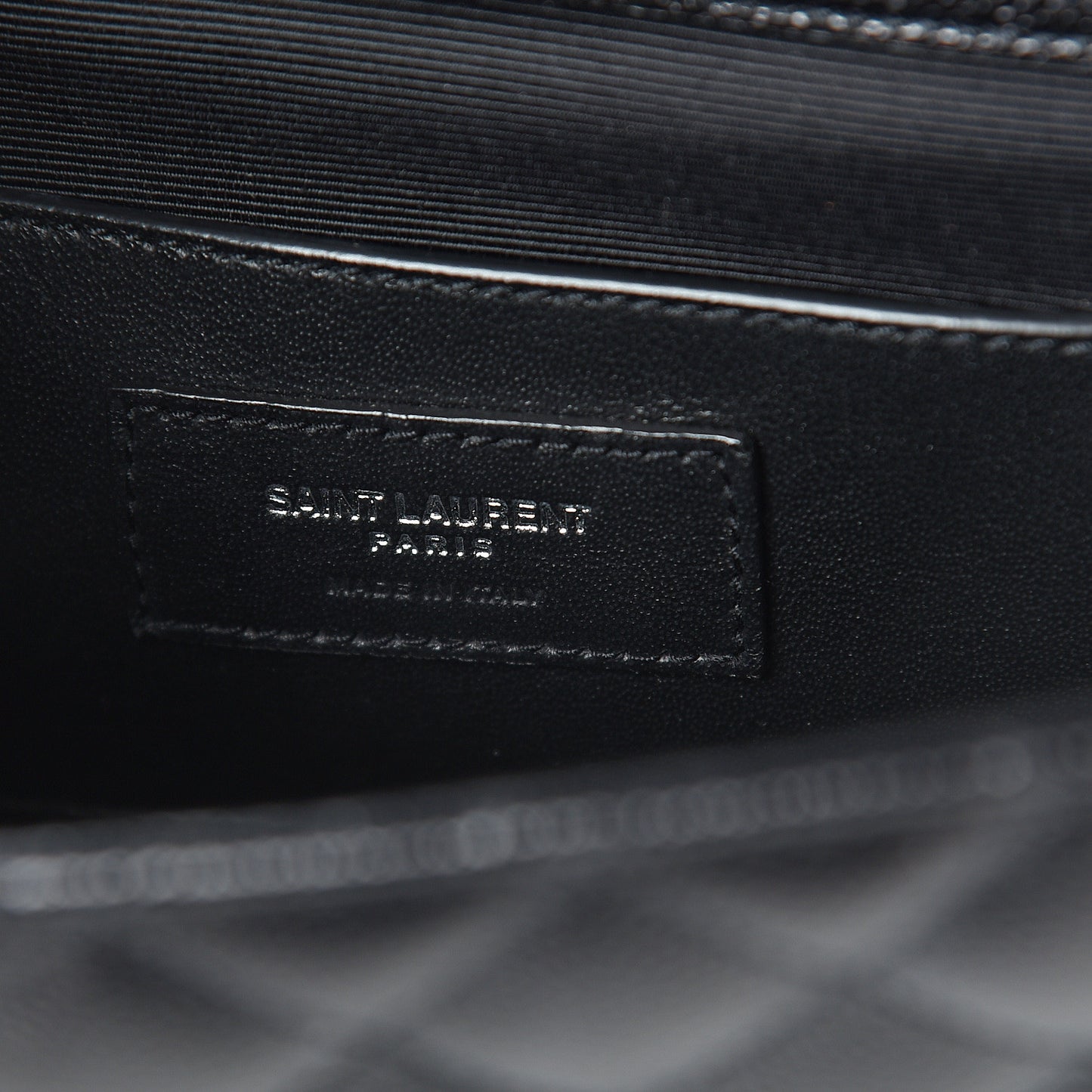 Grain De Poudre Textured Mixed Matelasse Triquilt Small Monogram Satchel Black
