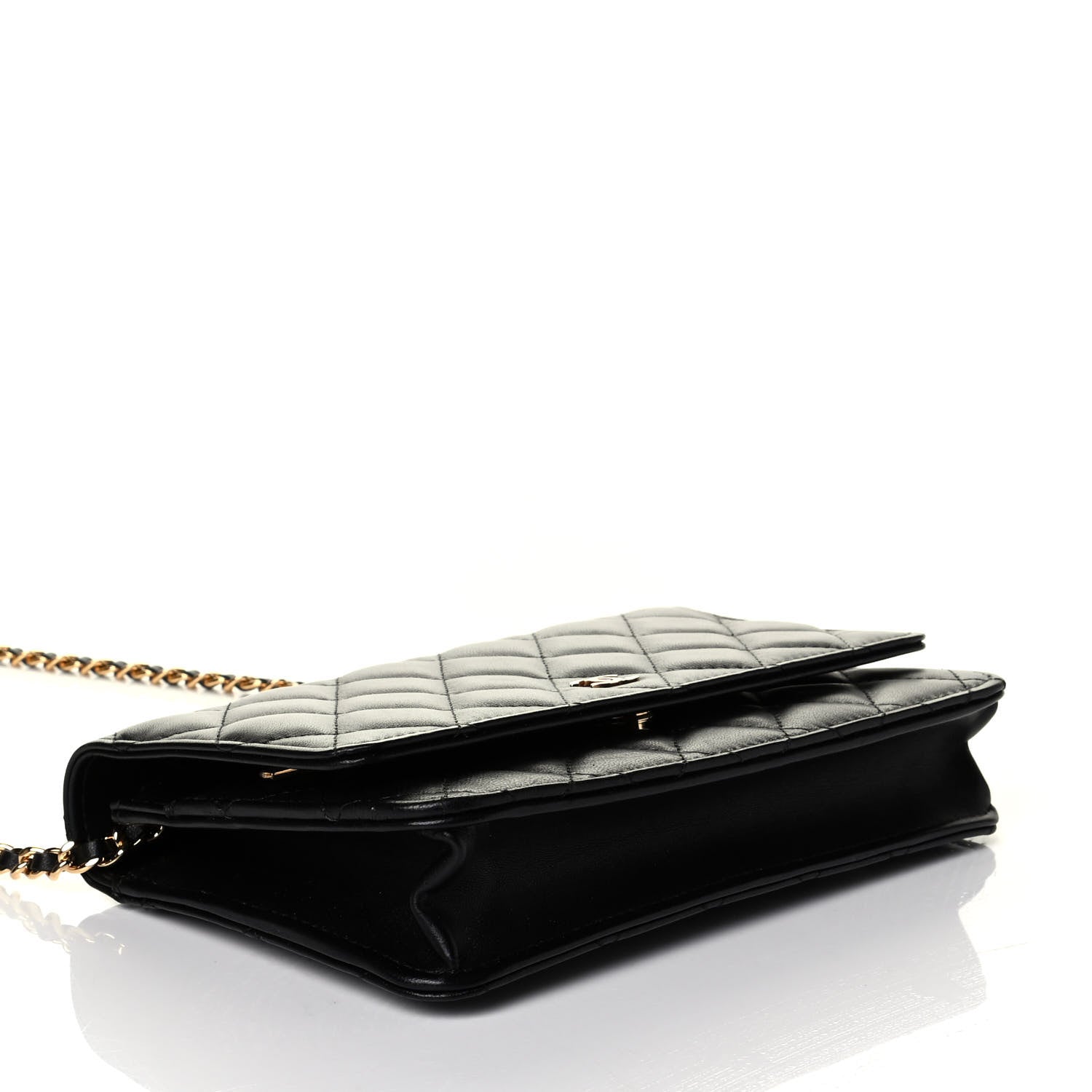 Chanel Lambskin Quilted Wallet On Chain WOC Black 3 of 5