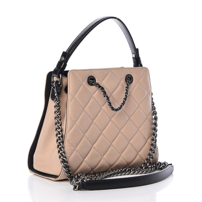 Chanel Caviar Quilted Small CC Bucket Bag Beige 3 of 10