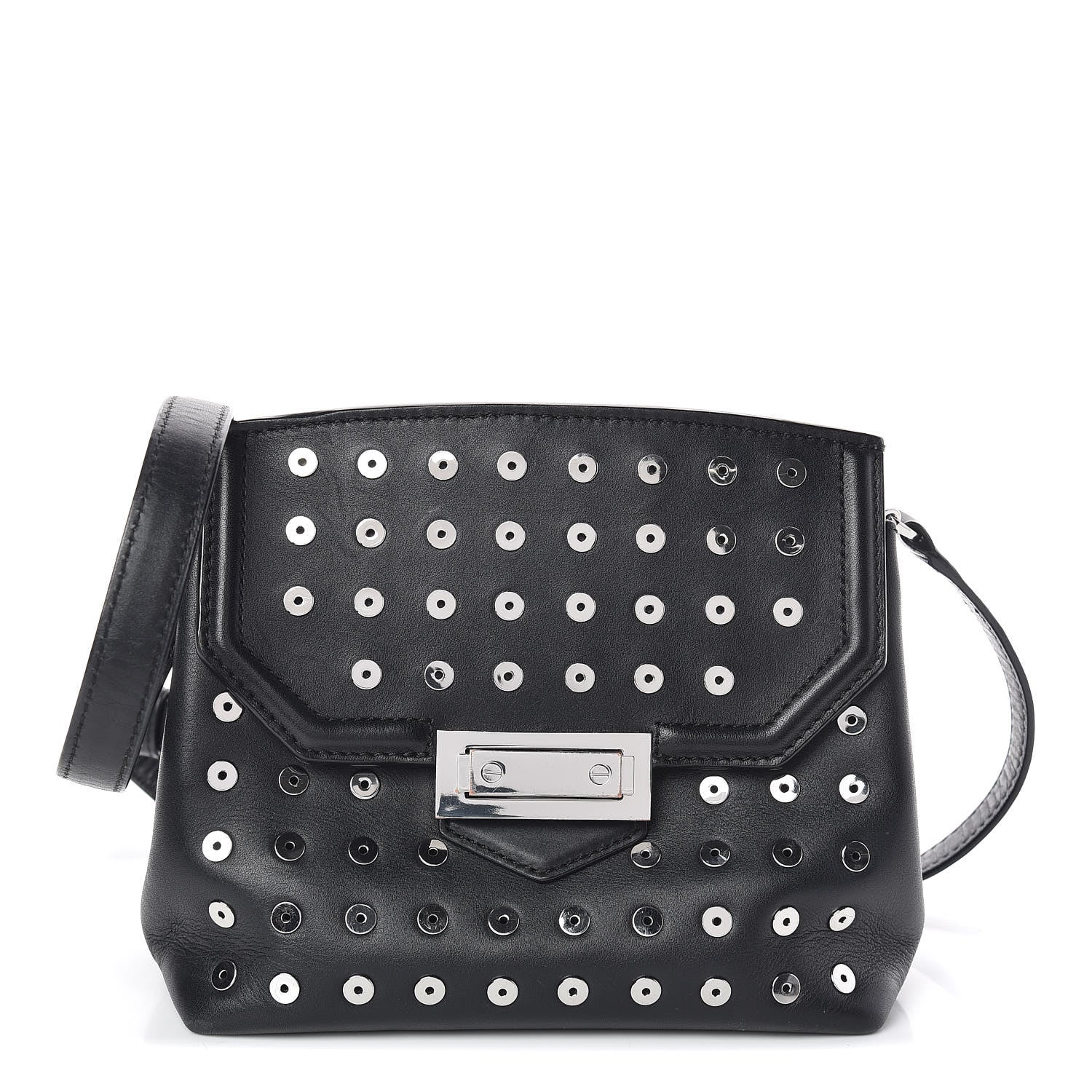 Alexander Wang Lambskin Small Eyelets Marion Tote Black Silver Hardware 1 of 11