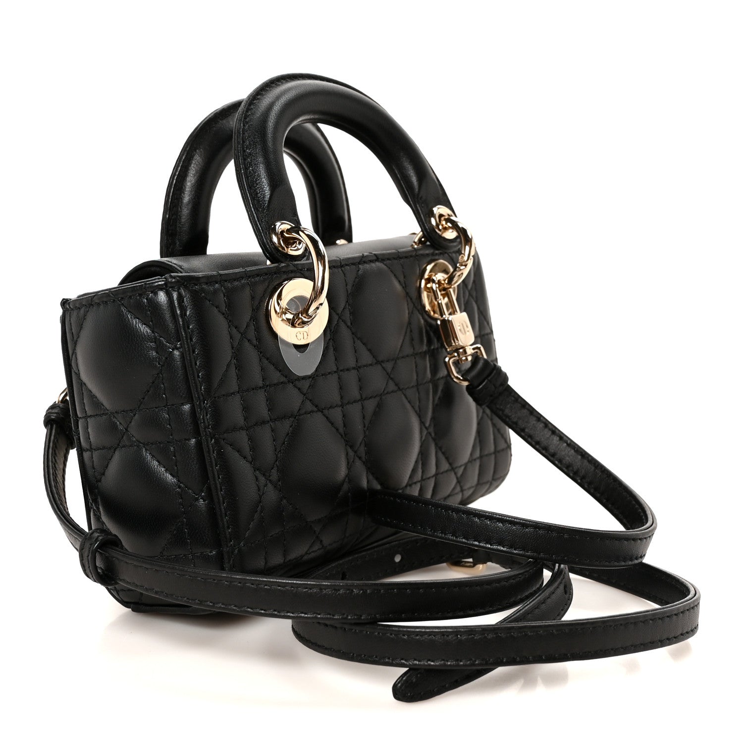 Christian Dior Patent Lambskin Cannage Micro Lady D-Joy Black 2 of 9
