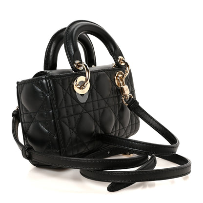 Christian Dior Patent Lambskin Cannage Micro Lady D-Joy Black 2 of 9