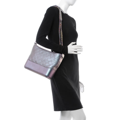 Chanel Iridescent Lambskin Calfskin Quilted Medium Gabrielle Hobo Light Purple 2 of 8