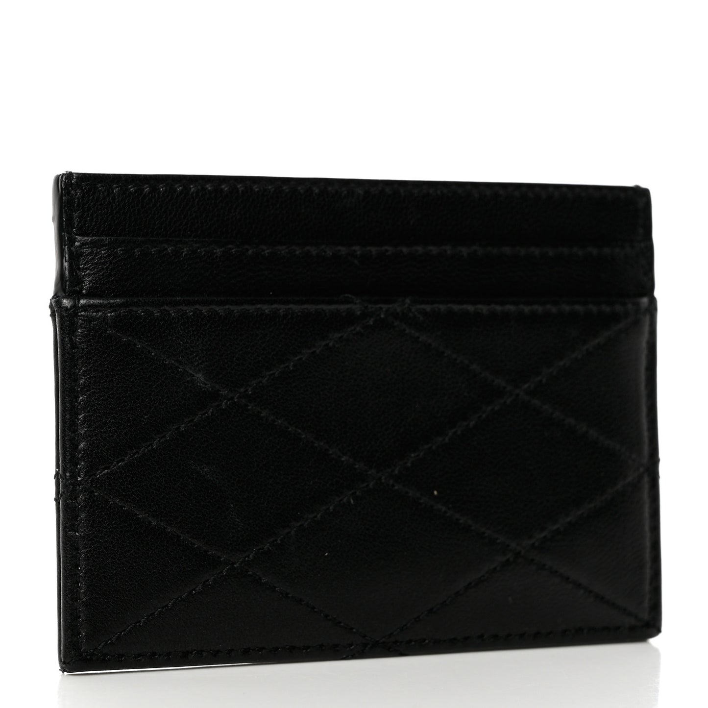 Grain De Poudre Matelasse Chevron Monogram Credit Card Case Red