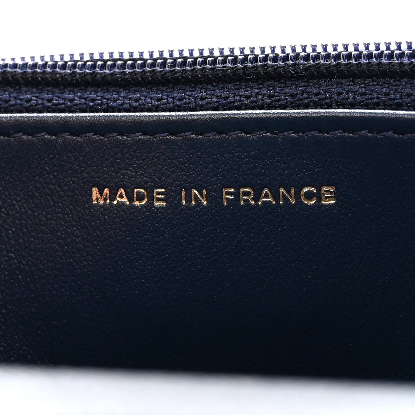 Caviar Quilted Wallet on Chain WOC Navy Blue