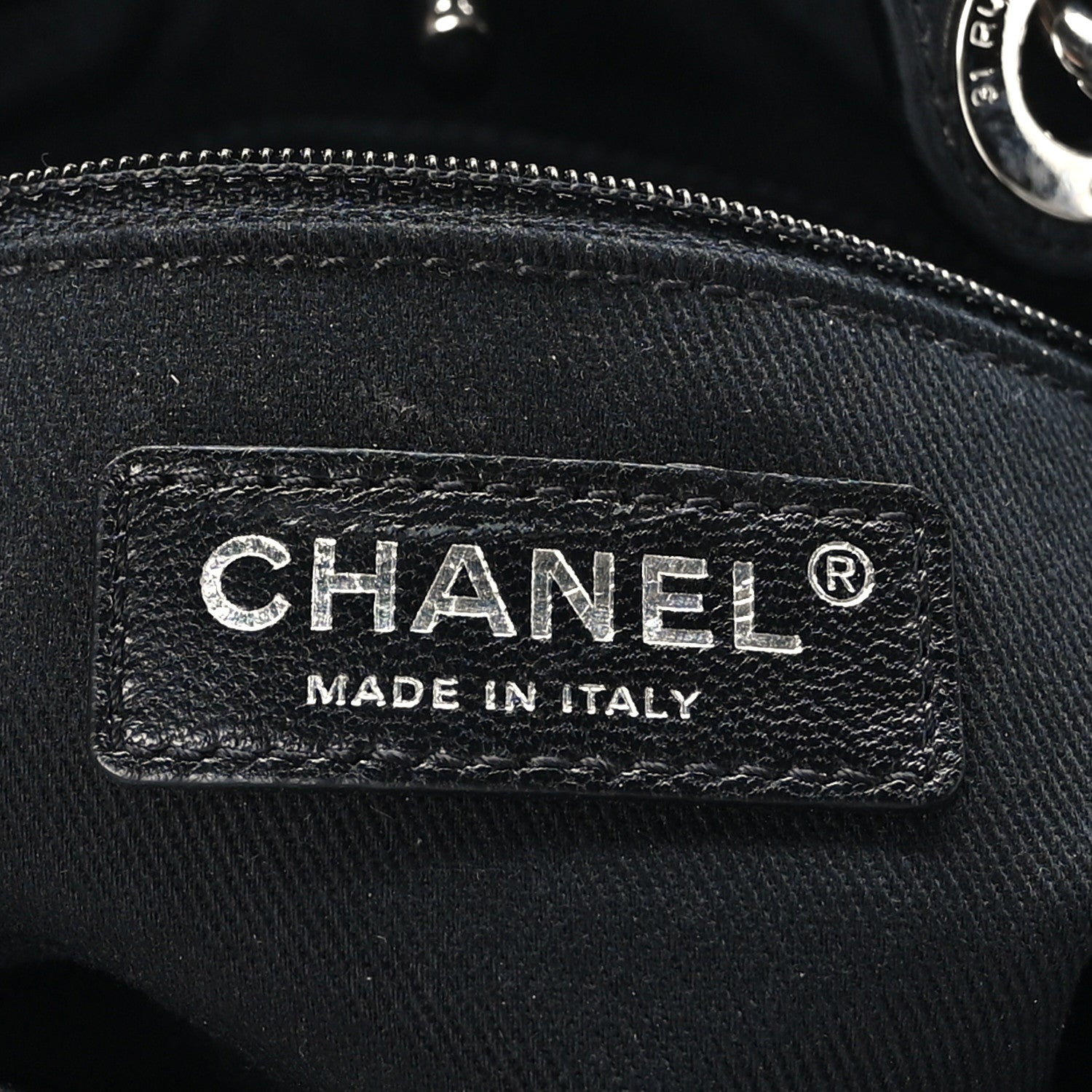 Chanel Calfskin Stitched Bucket Bag Black 6 of 9