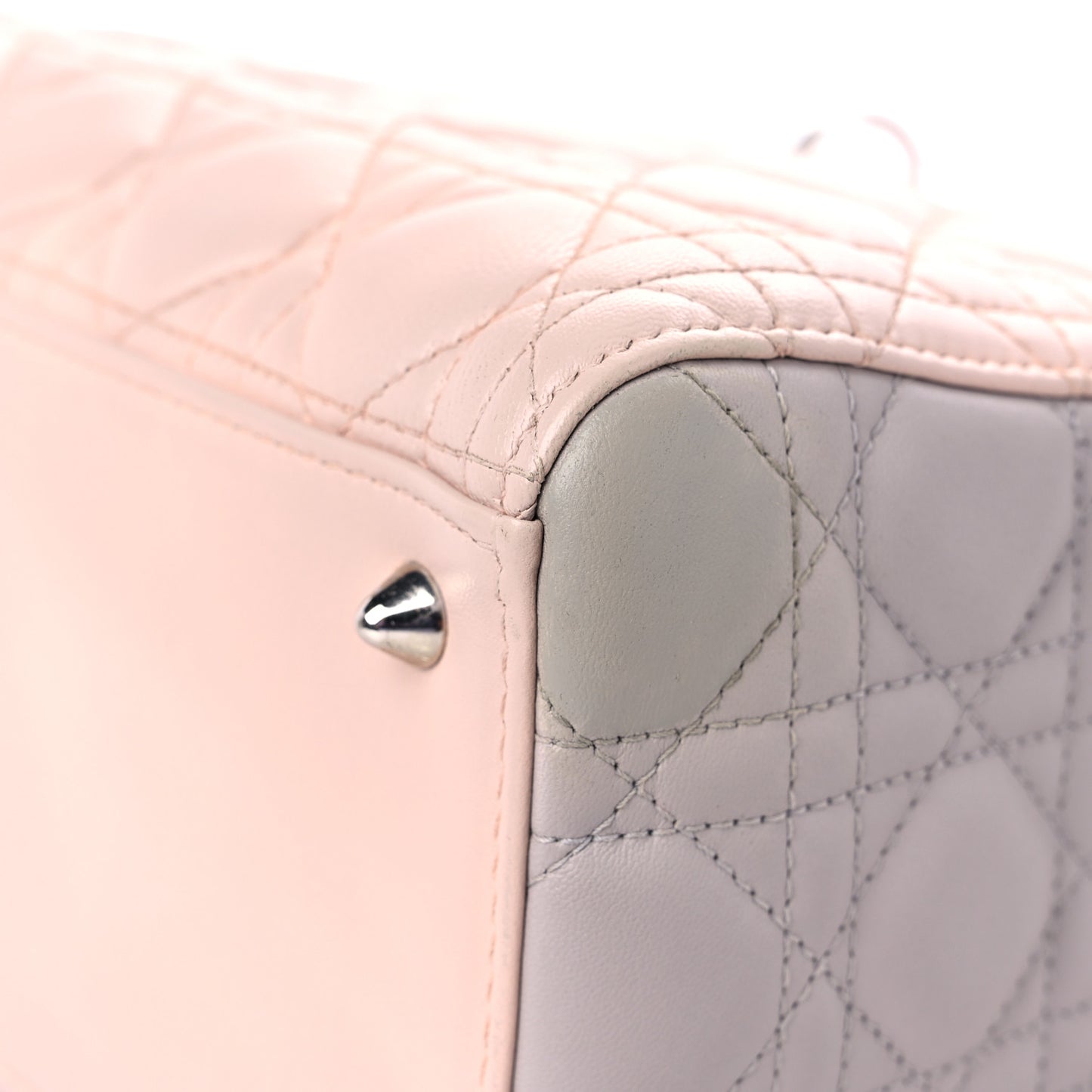 Lambskin Cannage Medium Tri-Color Lady Dior Rose Pale Multicolor