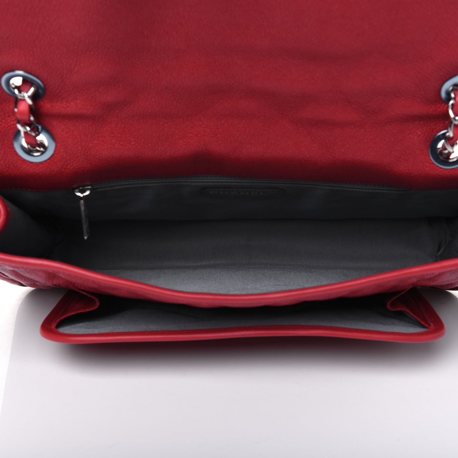 Chanel Caviar Quilted Large French Riviera Flap Red 5 of 16