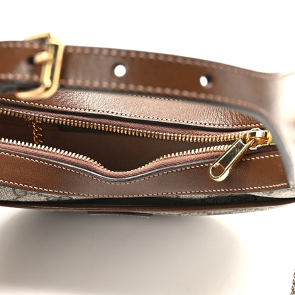 Gucci GG Supreme Monogram Azalea Calfskin Mini Retro Interlocking G Half Moon Bag Beige Ebony Brown Sugar 5 of 11