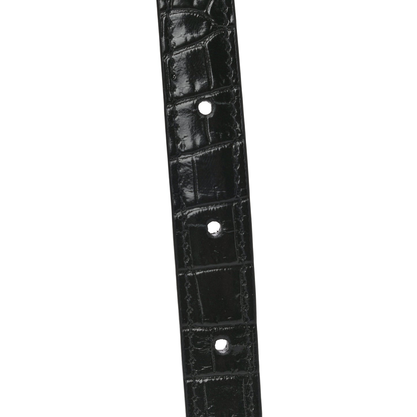 Calfskin Crocodile Embossed Monogram Kate Belt Bag Black
