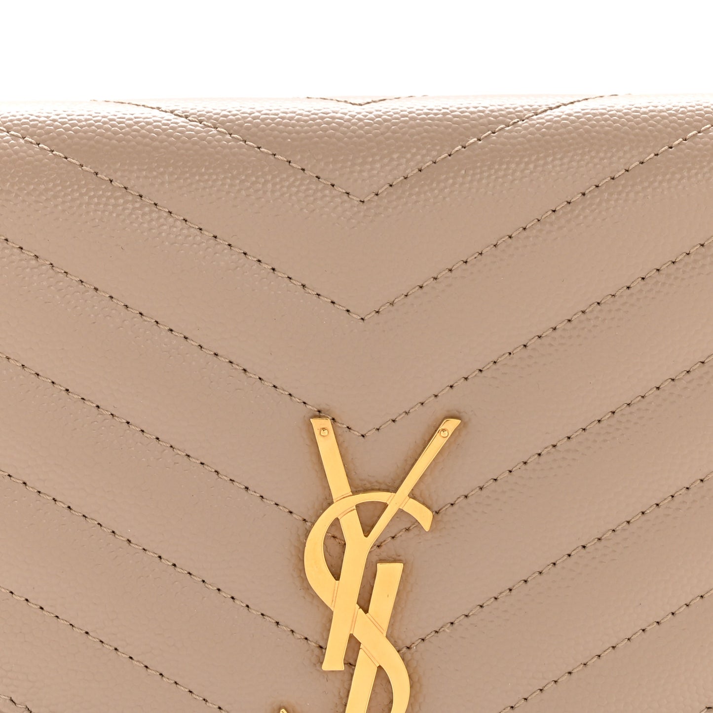 Grain De Poudre Matelasse Chevron Monogram Envelope Clutch Dark Beige