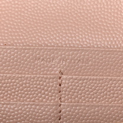 Saint Laurent Grain De Poudre Matelasse Chevron Monogram Flap Wallet Pale Pink 7 of 14