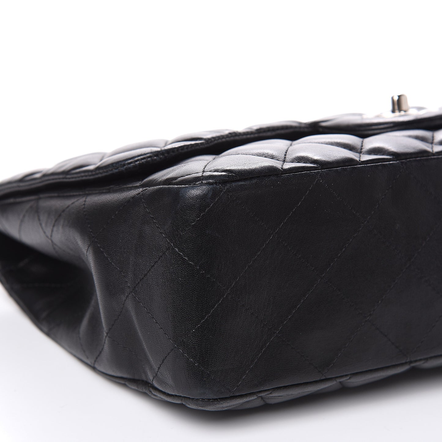 Lambskin Quilted Jumbo Single Flap Black