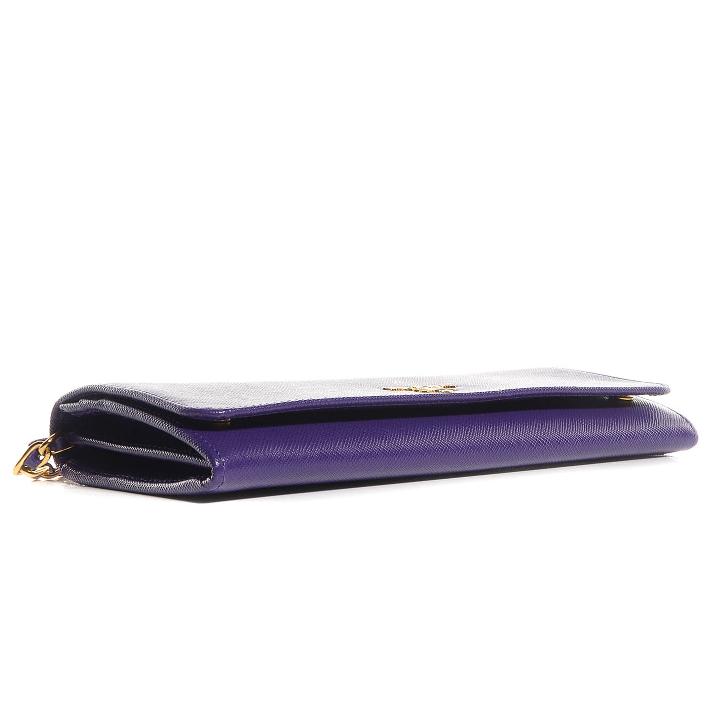 Saffiano Metal Oro Chain Wallet Viola