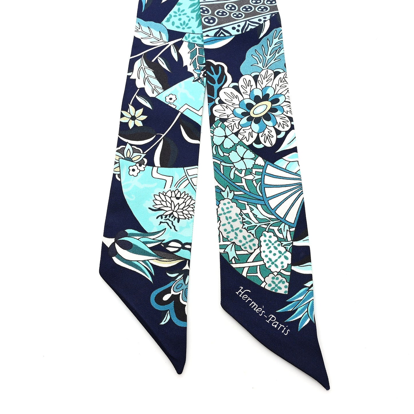 Silk Fleurs et Papillons de Tissus Twilly Bleu
