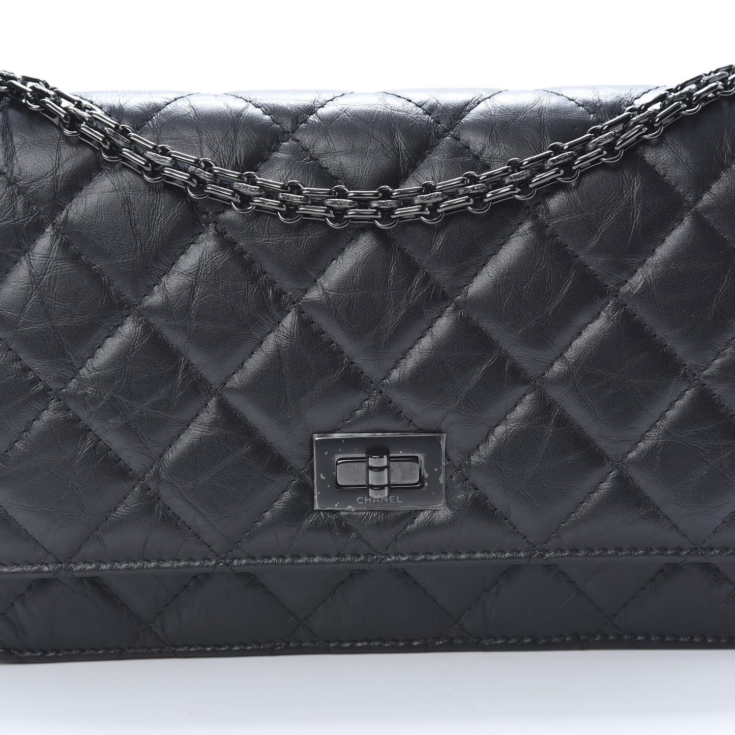 Aged Calfskin Quilted Reissue Wallet On Chain WOC So Black