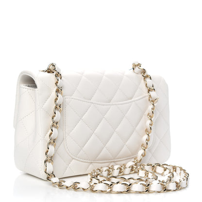 Chanel Lambskin Quilted Mini Rectangular Flap White 3 of 12