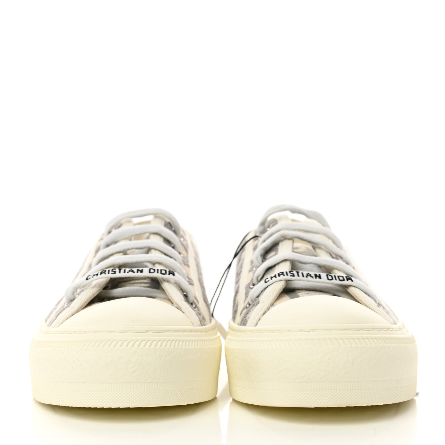 Canvas Oblique Walk'N'Dior Low Top Sneakers 34 Grey Stone