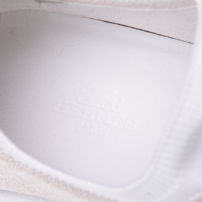 Hermes Technical Canvas Goatskin Womens Addict Sneakers 39 Multicolor Rose Dore 9 of 11