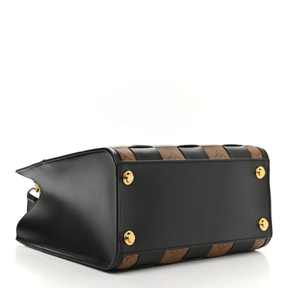 Louis Vuitton Calfskin Monogram Damier Tressage City Steamer PM Black 4 of 10