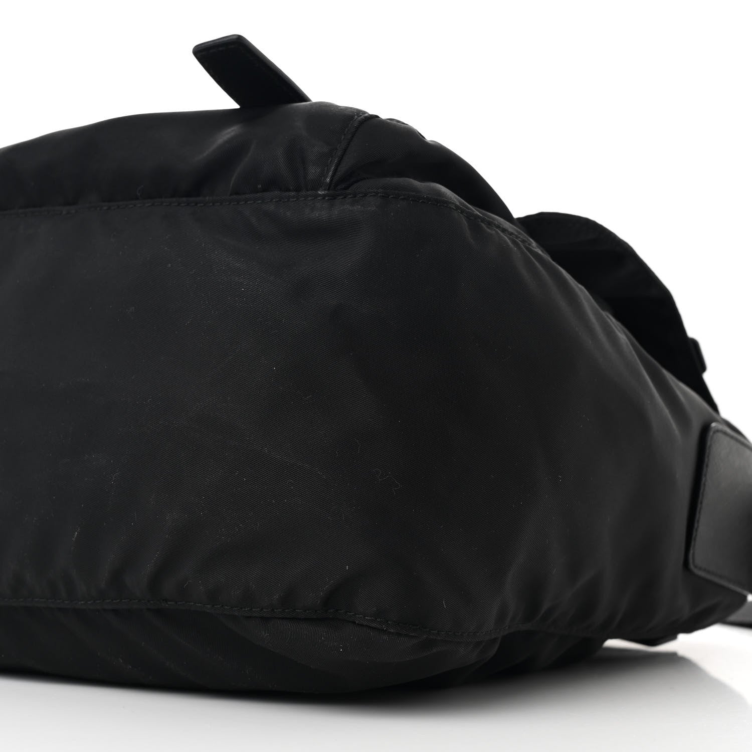 Prada Tessuto Nylon Saffiano Double Buckle Messenger Shoulder Bag Black 10 of 11