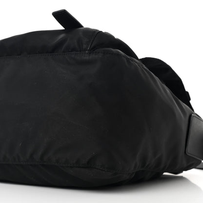 Prada Tessuto Nylon Saffiano Double Buckle Messenger Shoulder Bag Black 10 of 11