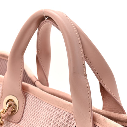 Chanel Woven Straw Raffia Medium Deauville Tote Pink 11 of 11
