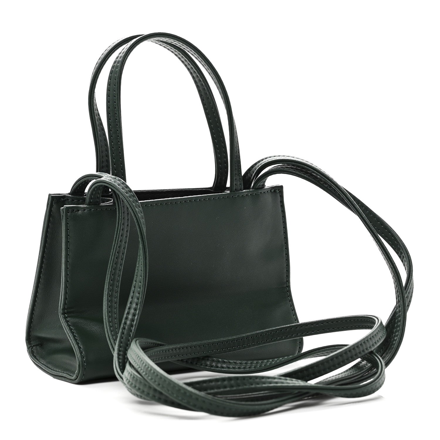 Telfar Vegan Leather Small Shopping Bag Dark Olive 3 of 9