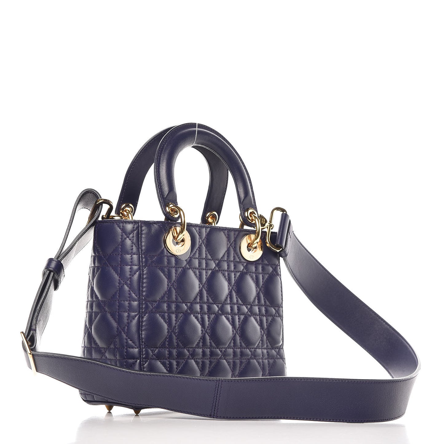 Lambskin Cannage Small Jeweled Owl Lady Dior Blue