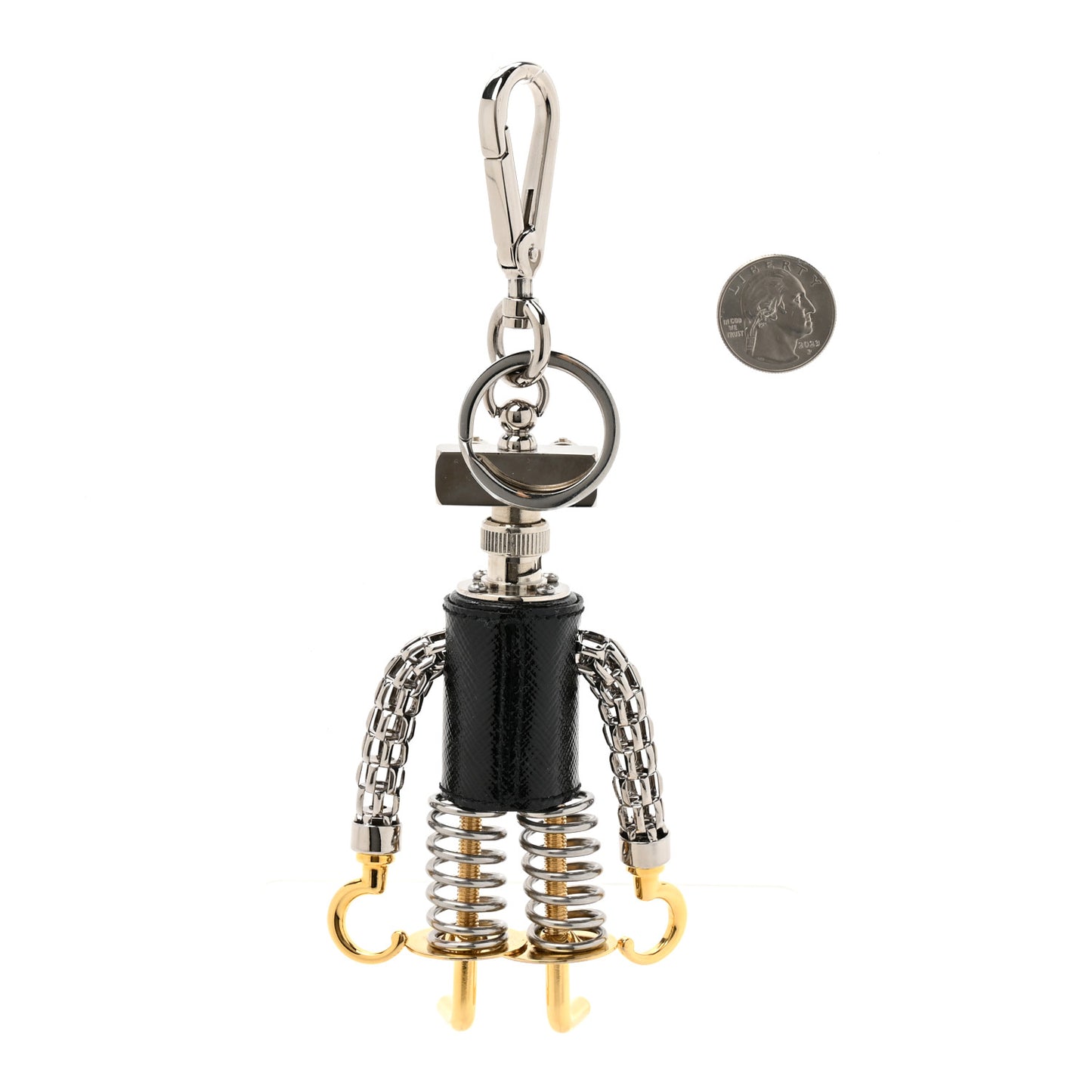 Saffiano Vernice Robot Edward Hook Trick Keychain