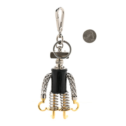 Prada Saffiano Vernice Robot Edward Hook Trick Keychain 2 of 3
