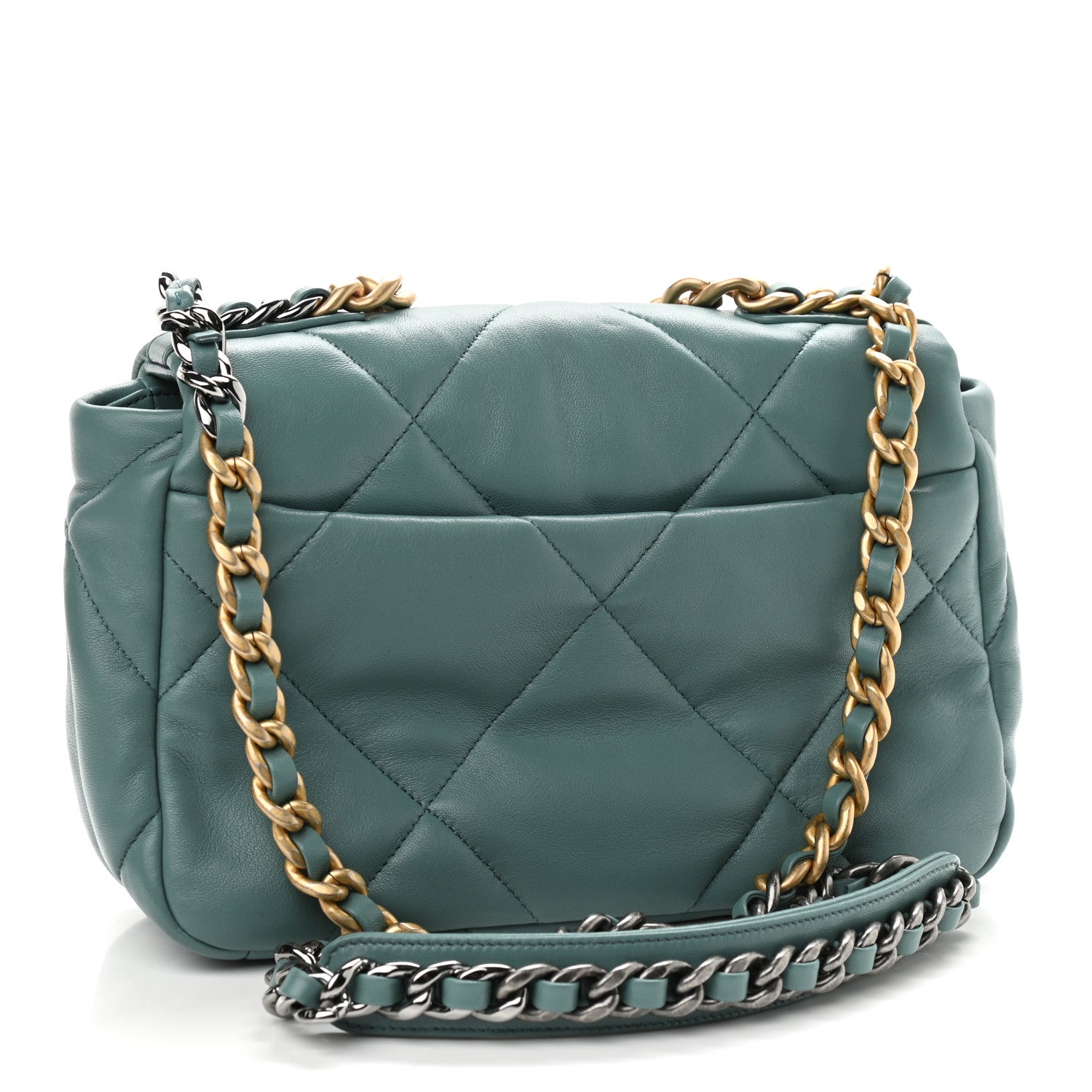 Chanel Lambskin Quilted Medium Chanel 19 Flap Green 3 of 11