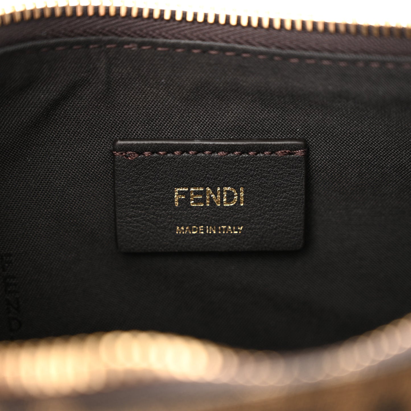 Fabric Jacquard Vitello Grace FF 1974 Small Fendigraphy Hobo Bag Tobacco Moro Ebano