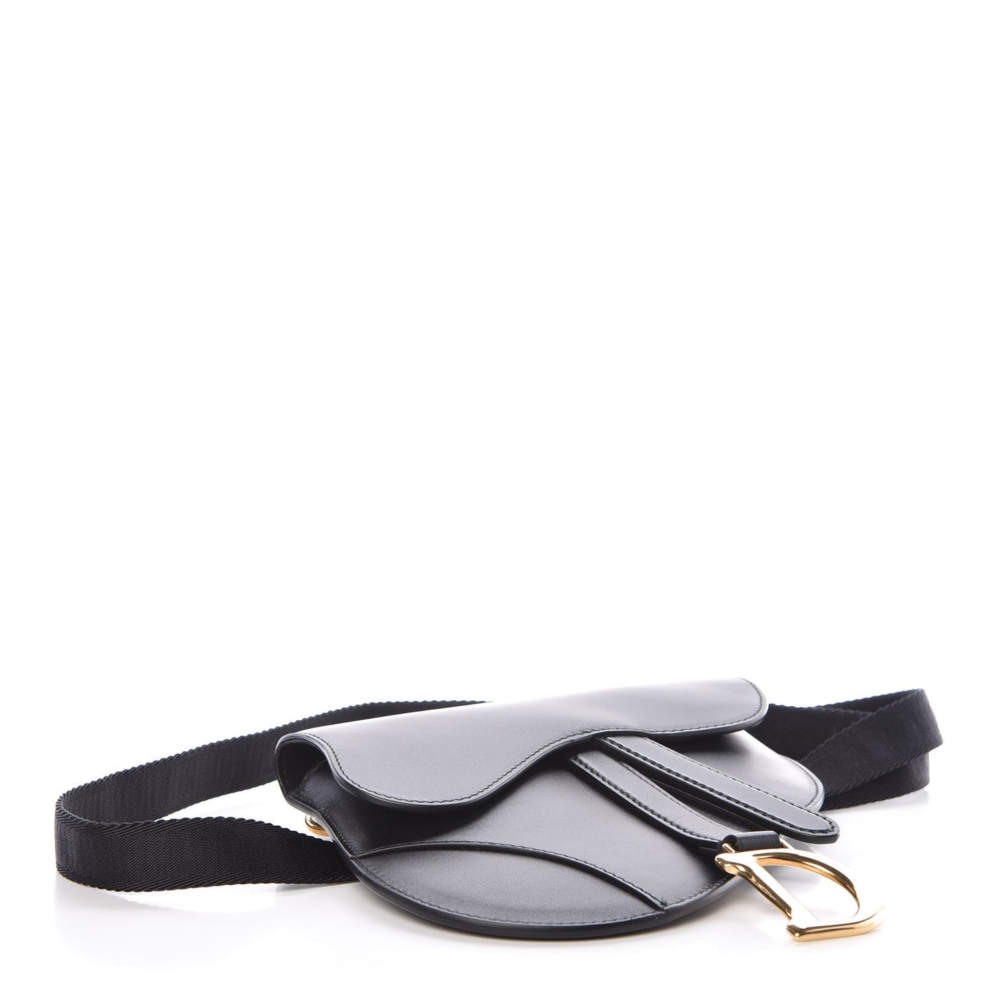 Calfskin Saddle Belt Bag Black