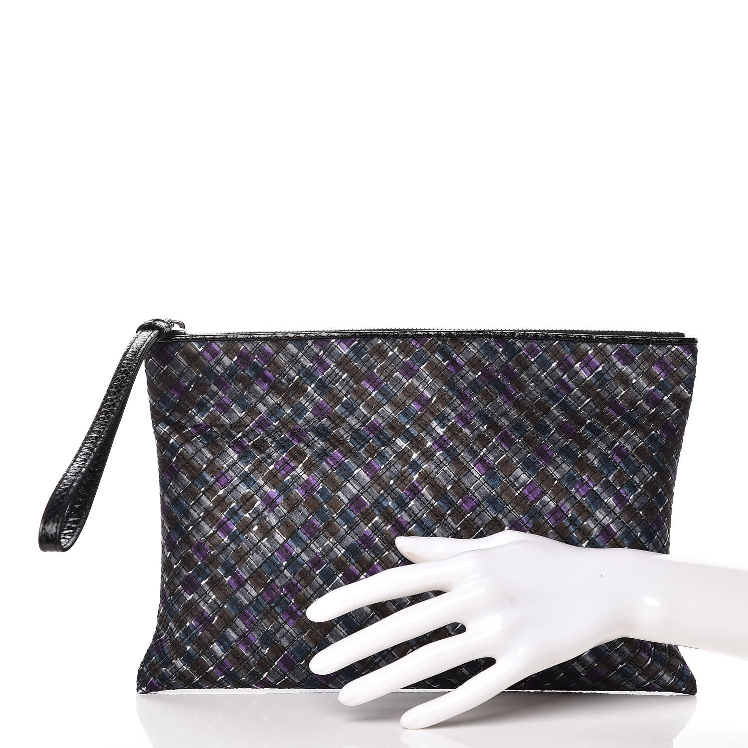 Bottega Veneta Satin Intrecciato Ayers Clutch Multicolor 2 of 10