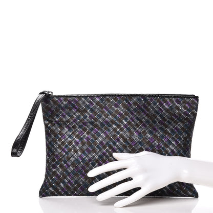 Bottega Veneta Satin Intrecciato Ayers Clutch Multicolor 2 of 10