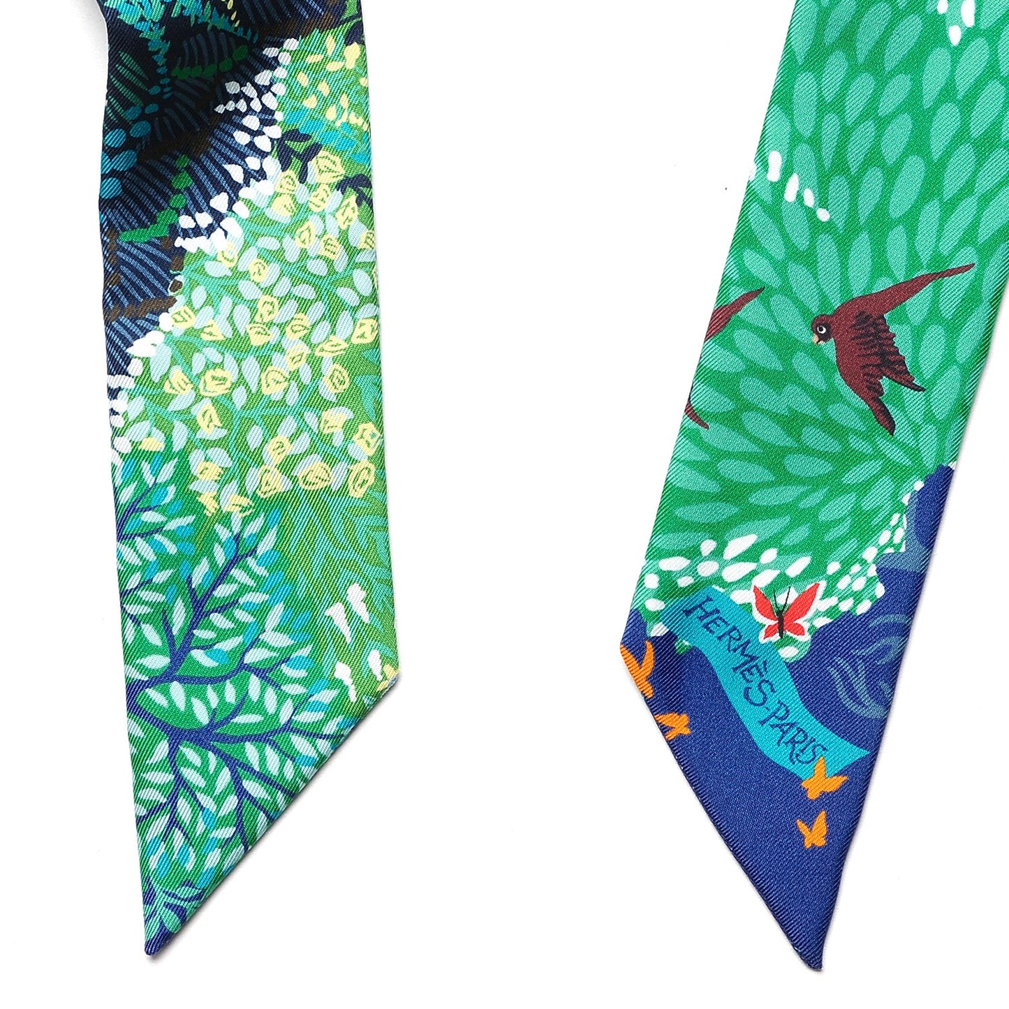 Silk Dans un Jardin Anglais Twilly Marine Vert Rouge