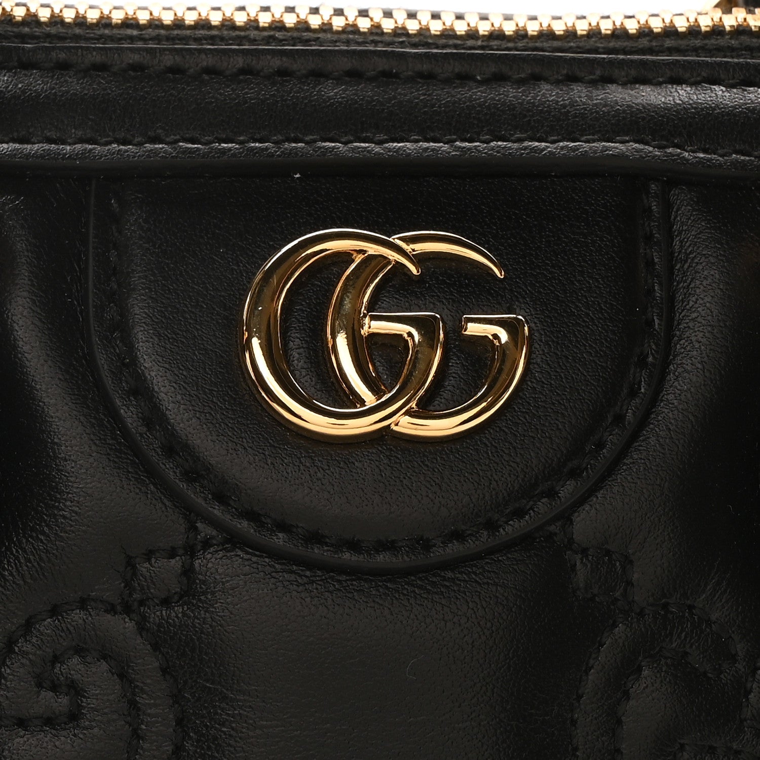 Gucci Calfskin GG Matelasse Mini Top Handle Bag Black 8 of 10