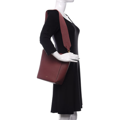 Celine Soft Grained Calfskin Small Sangle Bucket Bag Burgundy 2 of 9