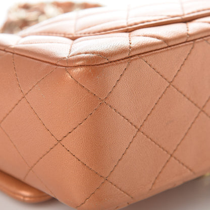 Chanel Metallic Lambskin Quilted Mini Rectangular Flap Copper 11 of 15
