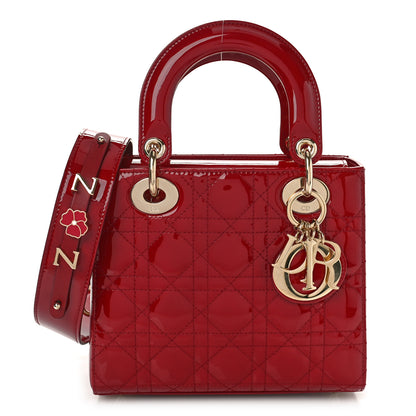 Christian Dior Patent Cannage Small My ABCDior Lady Dior Red 1 of 8
