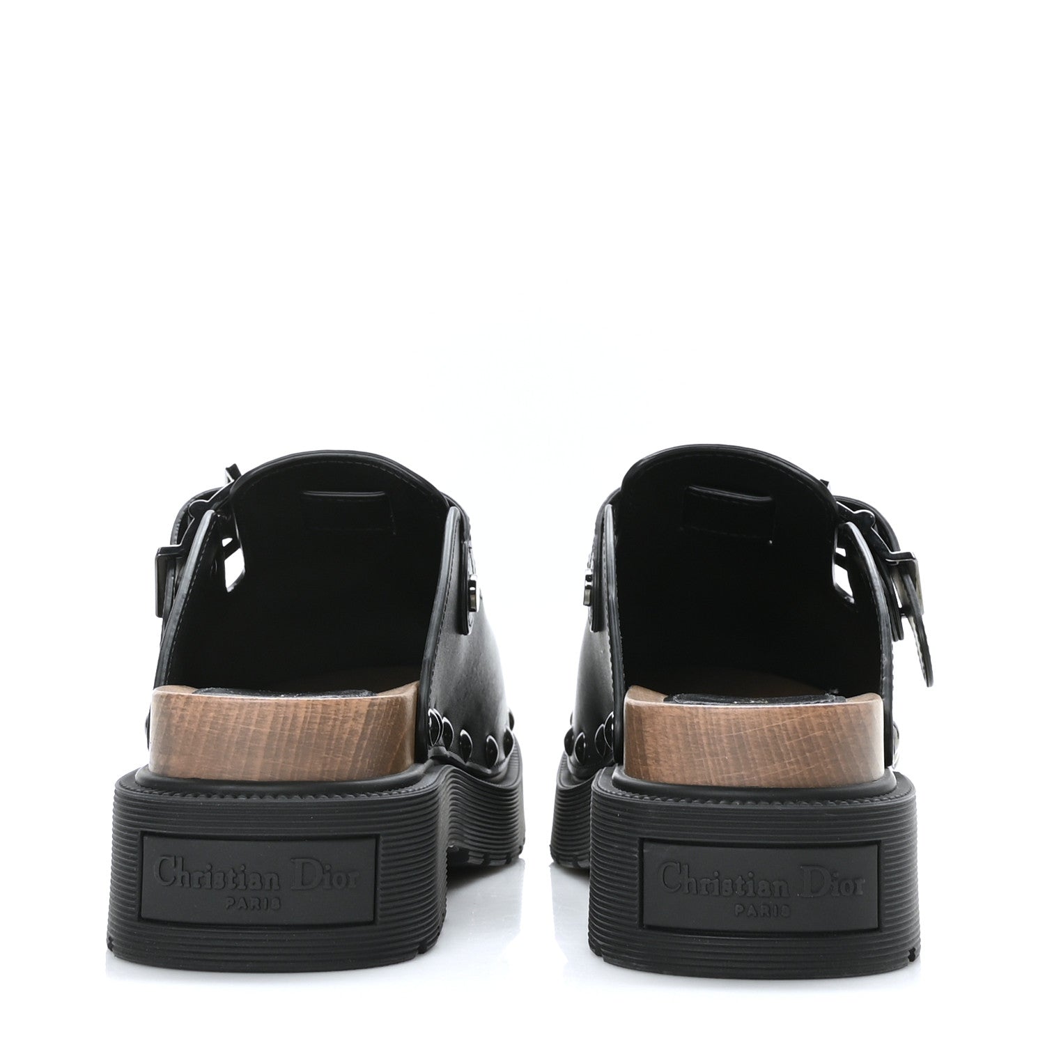 Christian Dior Calfskin Diorquake Buckled Lug Sole 15mm Clogs 38 Black 5 of 10