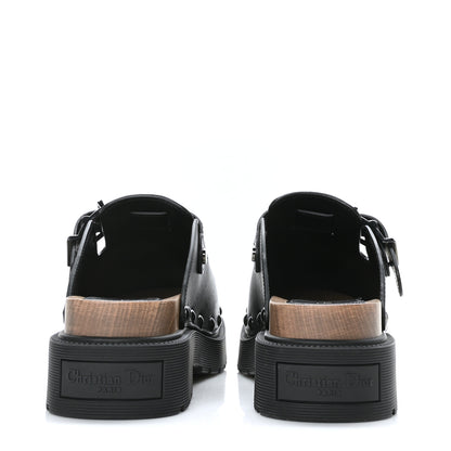 Christian Dior Calfskin Diorquake Buckled Lug Sole 15mm Clogs 38 Black 5 of 10