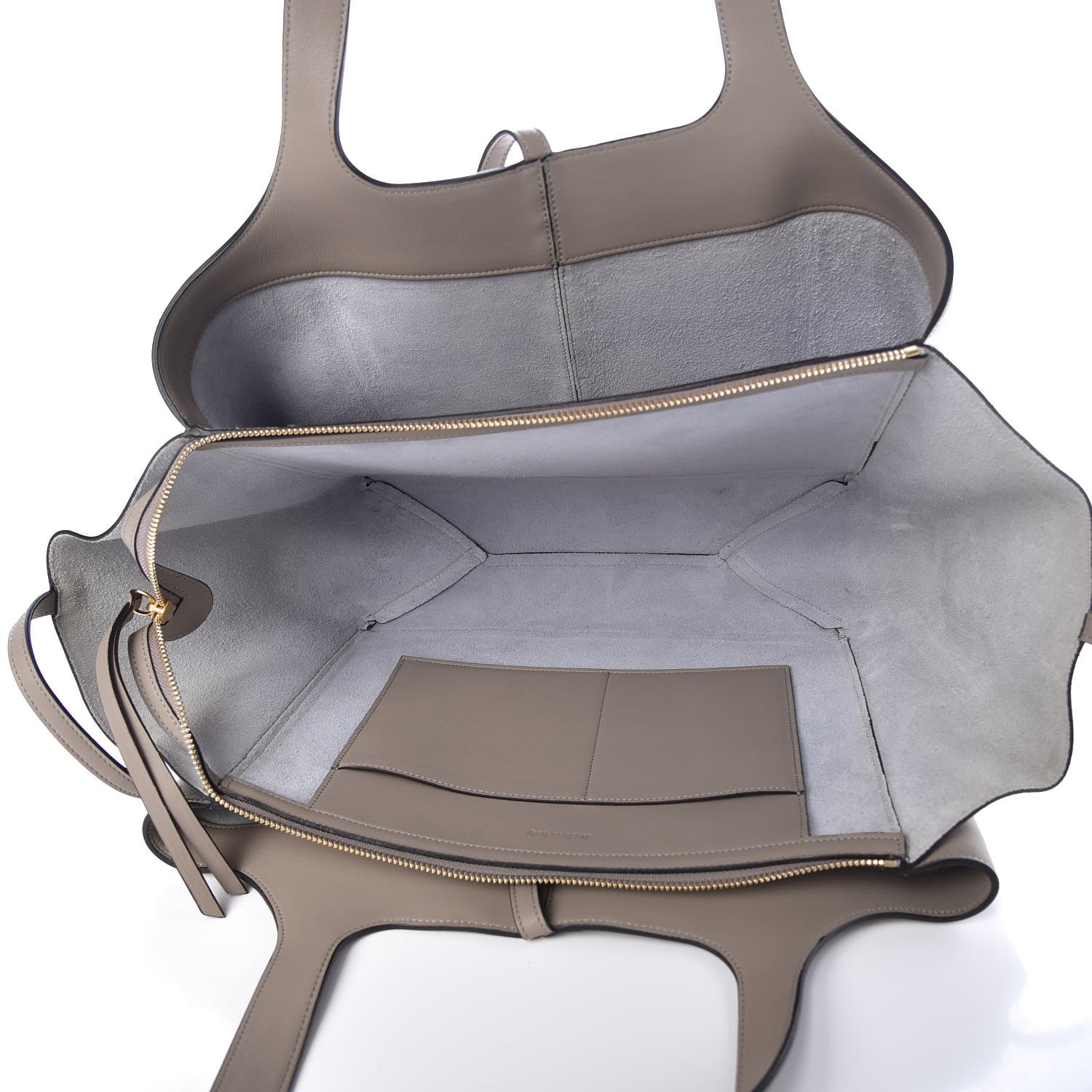 Celine Calfskin Medium Tri-Fold Bag Stone 5 of 7