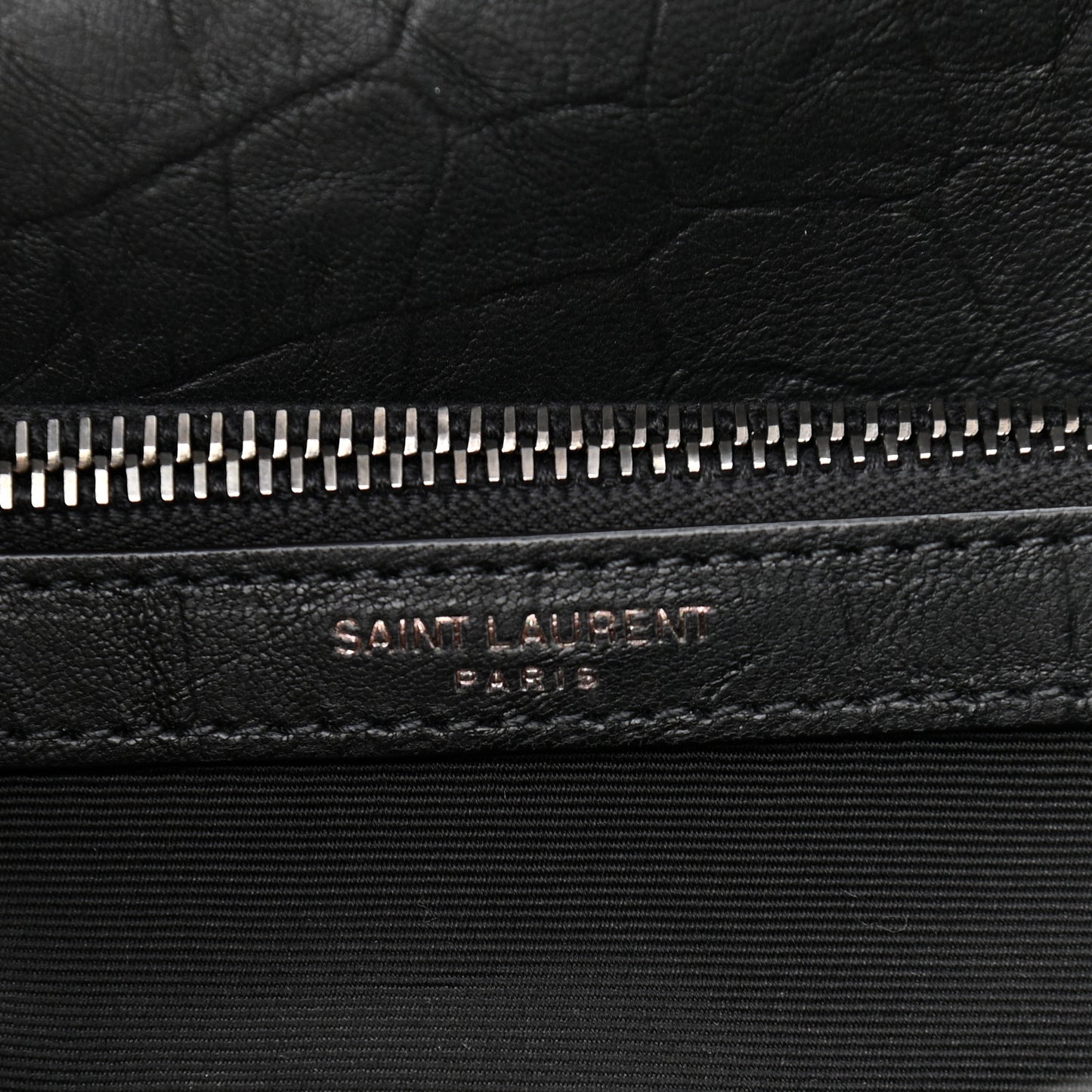 Calfskin Crocodile Embossed Medium West Hollywood Monogram Fold-Over Grey