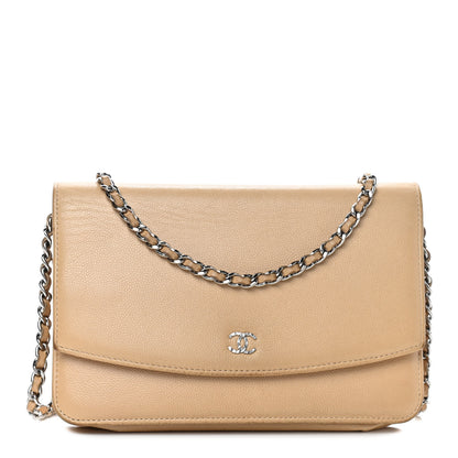 Chanel Caviar Sevruga Wallet on Chain WOC Beige 1 of 16
