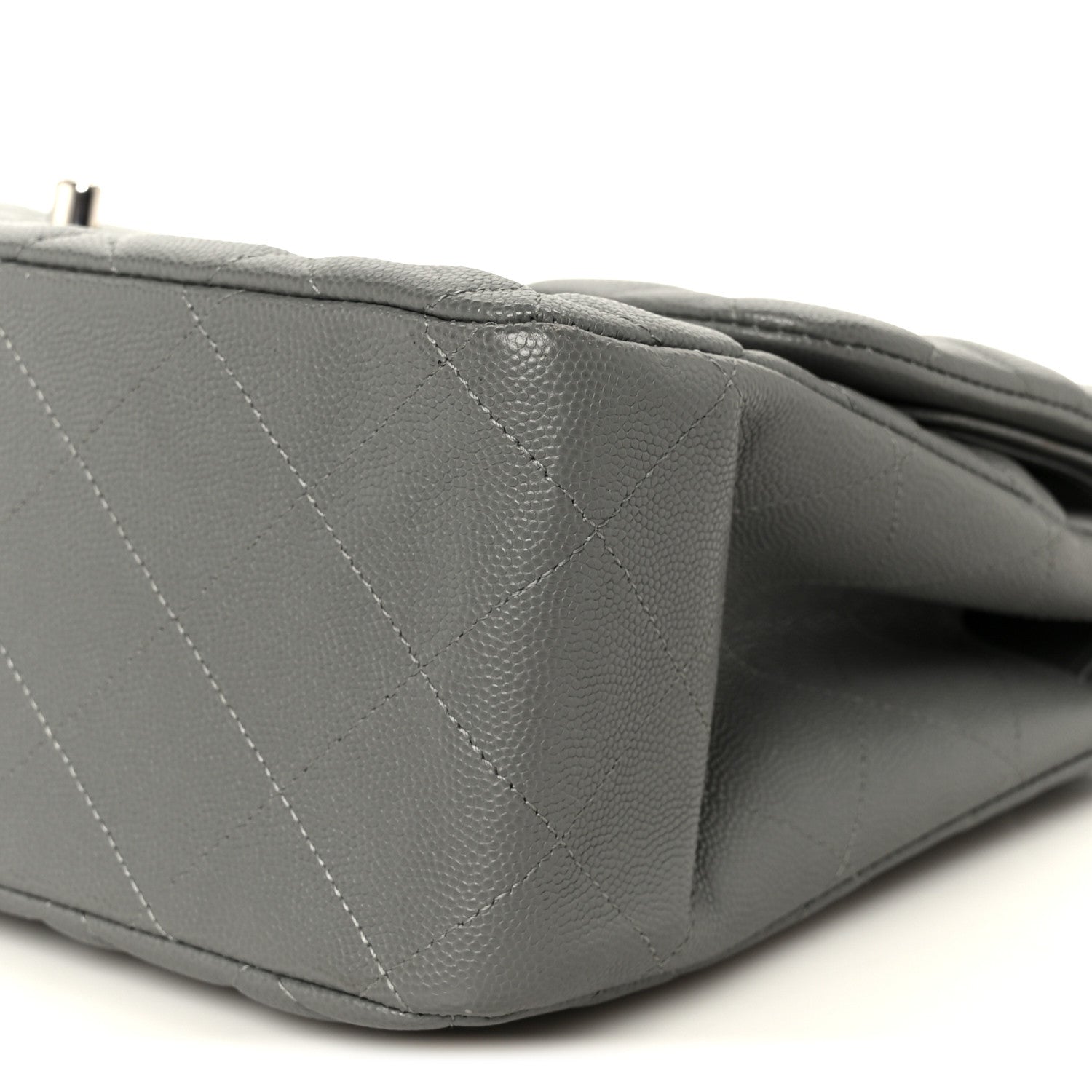Chanel Caviar Quilted Jumbo Double Flap Grey 11 of 11
