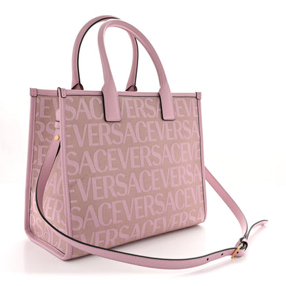 Versace Canvas Calfskin Allover La Medusa Small Tote Pink 3 of 9