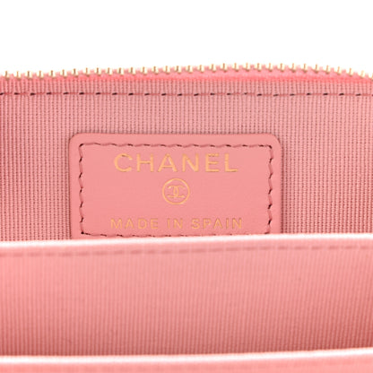 Chanel Lambskin Quilted Chanel 19 Zip Around Coin Purse Wallet Light Pink 6 of 7